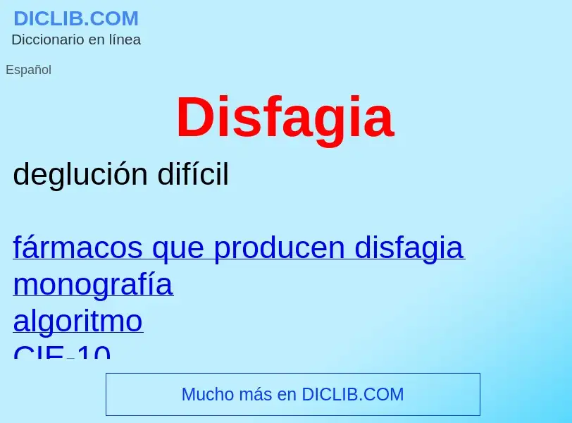 ¿Qué es Disfagia? - significado y definición