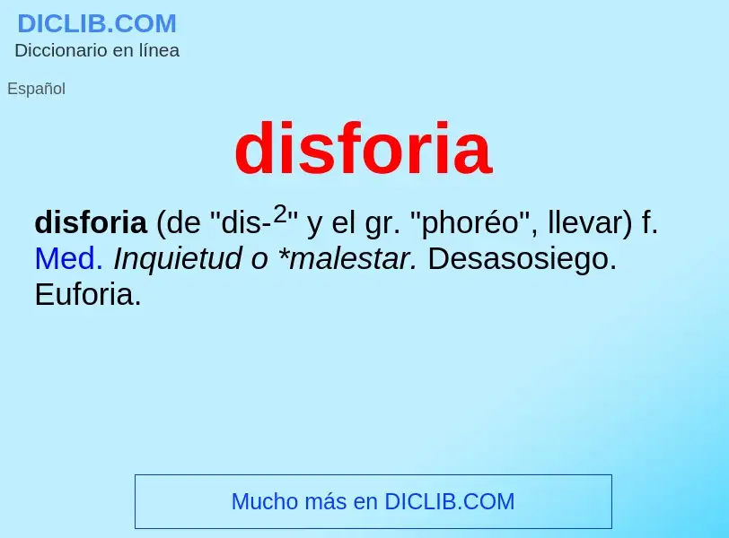 ¿Qué es disforia? - significado y definición