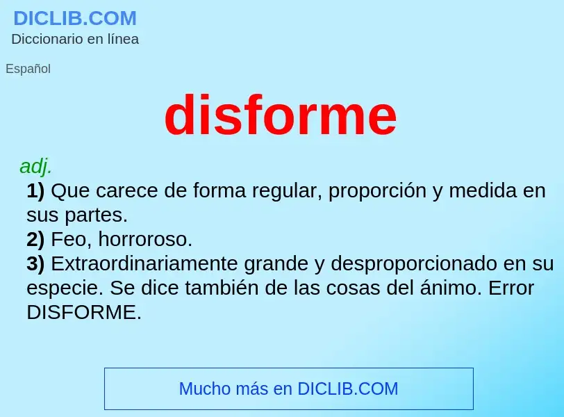 Che cos'è disforme - definizione