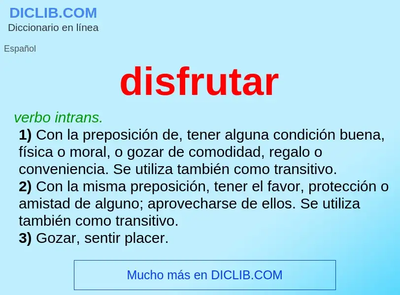 What is disfrutar - meaning and definition