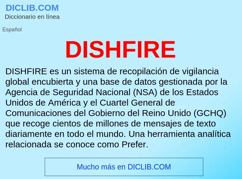 ¿Qué es DISHFIRE? - significado y definición