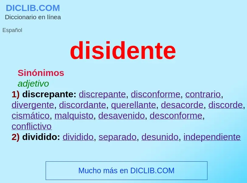 ¿Qué es disidente? - significado y definición