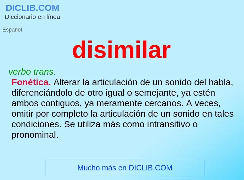 ¿Qué es disimilar? - significado y definición