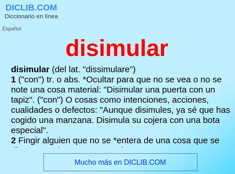 What is disimular - definition