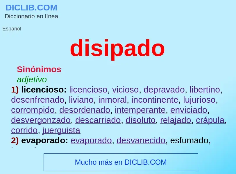 Wat is disipado - definition