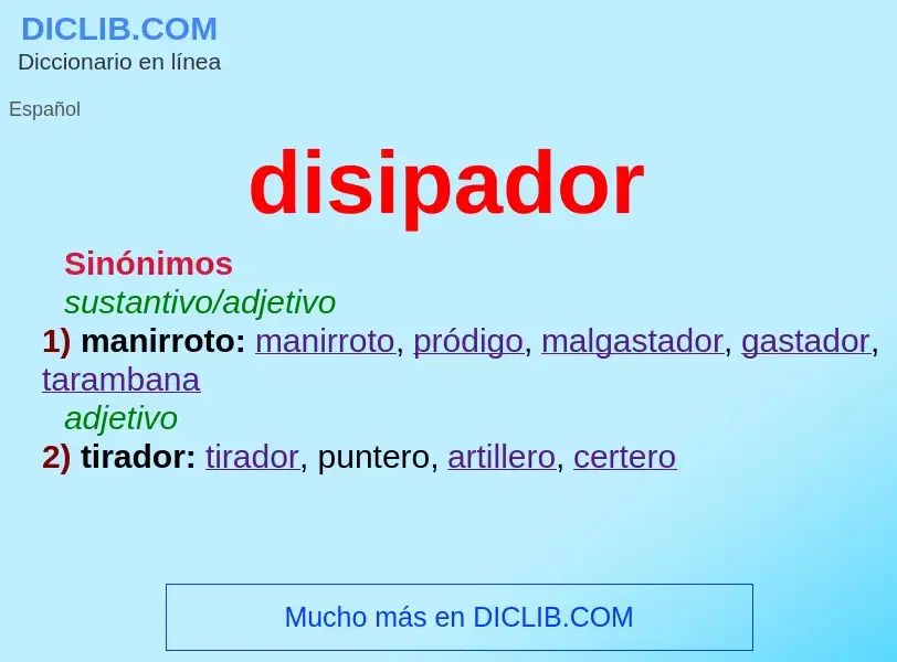 ¿Qué es disipador? - significado y definición