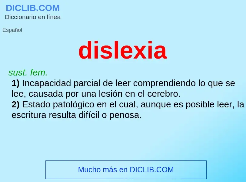 ¿Qué es dislexia? - significado y definición