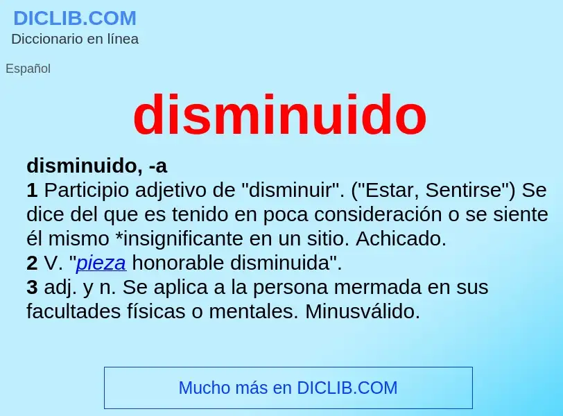 What is disminuido - meaning and definition