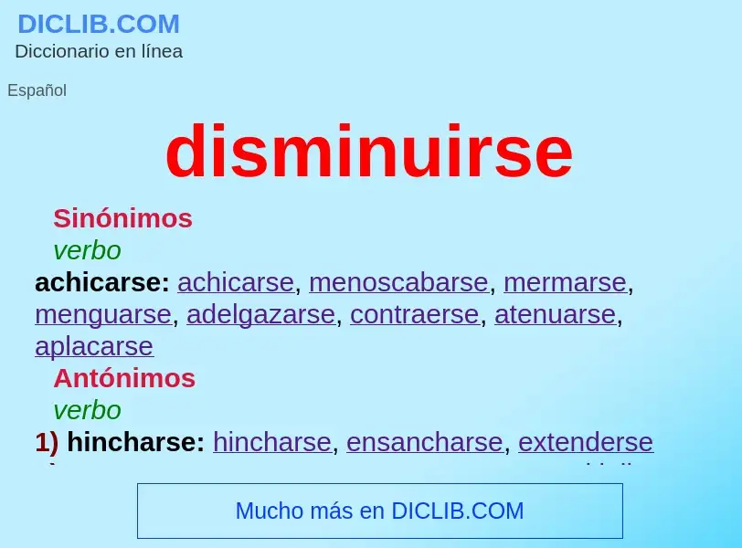 O que é disminuirse - definição, significado, conceito