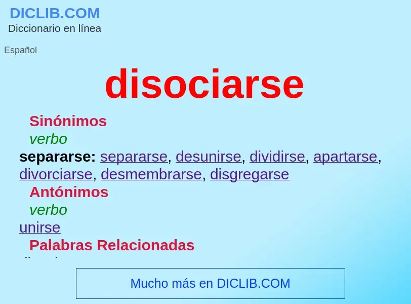 What is disociarse - meaning and definition