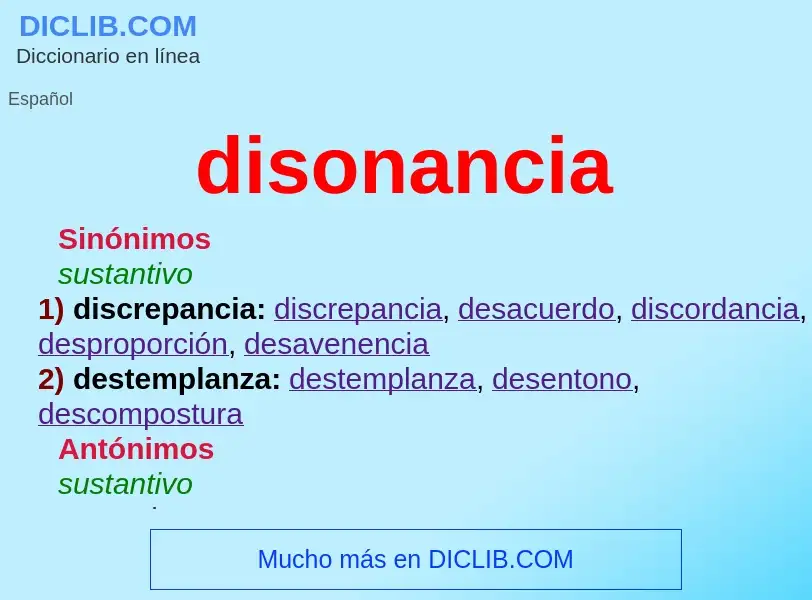 What is disonancia - meaning and definition