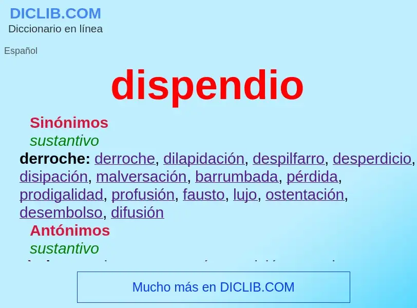 What is dispendio - definition