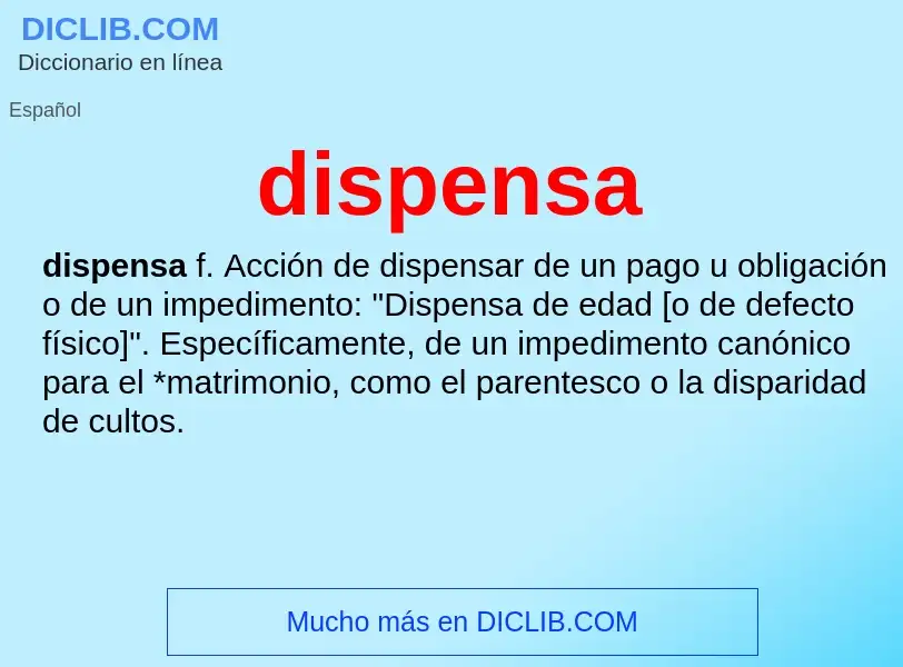 Wat is dispensa - definition