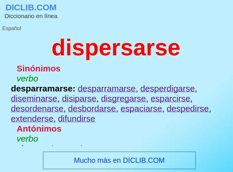 What is dispersarse - meaning and definition