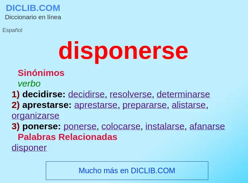 ¿Qué es disponerse? - significado y definición