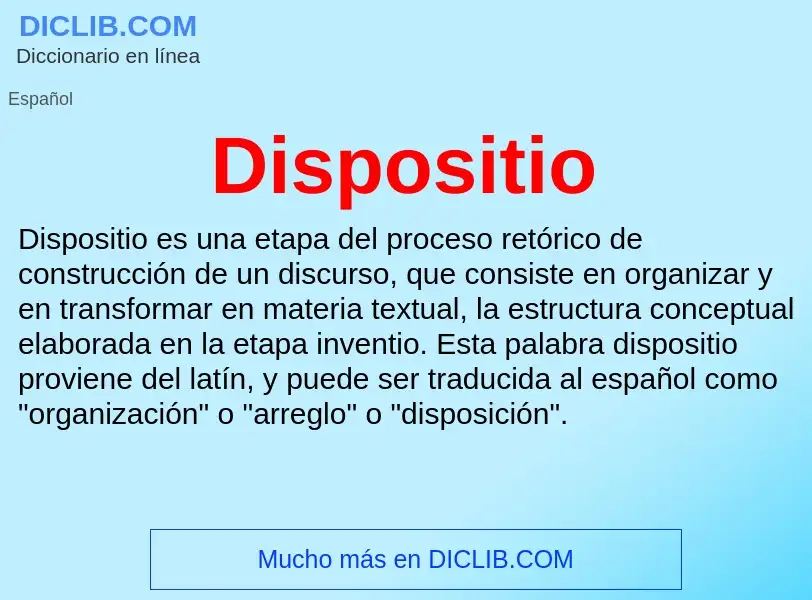 Was ist Dispositio - Definition