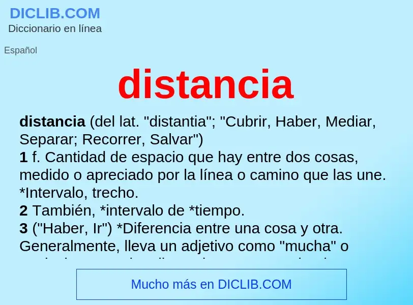 Wat is distancia - definition