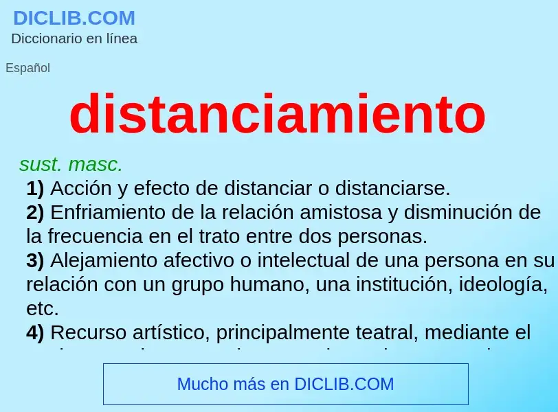 O que é distanciamiento - definição, significado, conceito