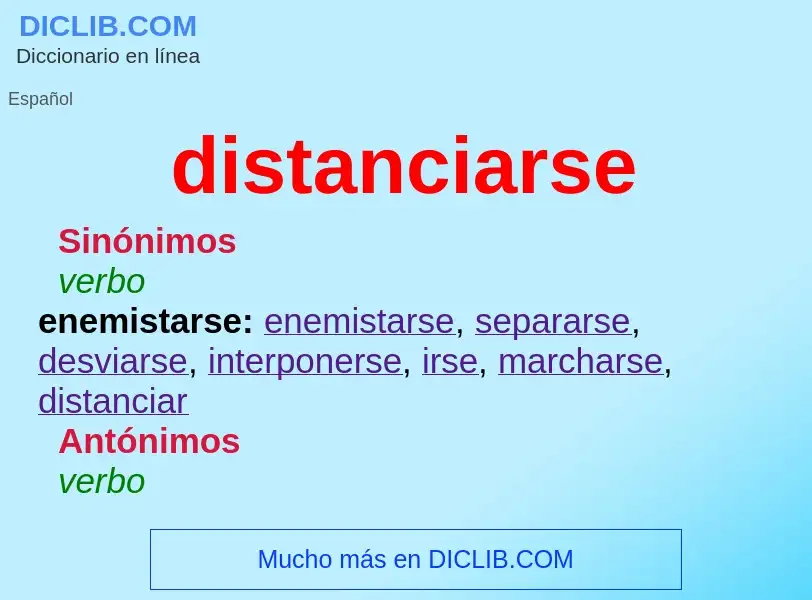 Was ist distanciarse - Definition