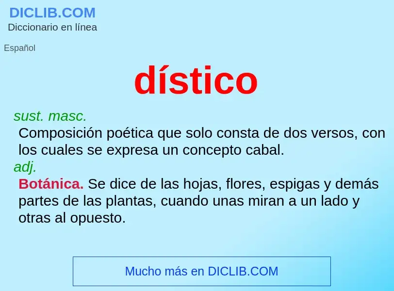 ¿Qué es dístico? - significado y definición