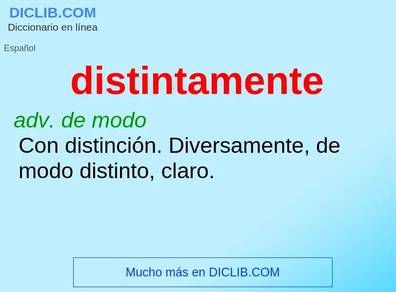 What is distintamente - definition