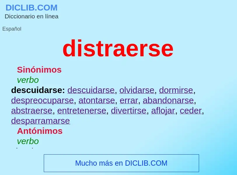 O que é distraerse - definição, significado, conceito