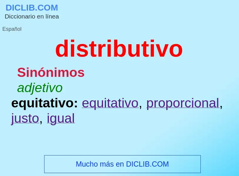 What is distributivo - definition