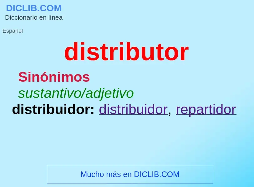 ¿Qué es distributor? - significado y definición