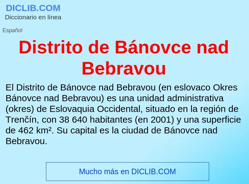 What is Distrito de Bánovce nad Bebravou - meaning and definition