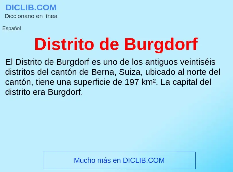 ¿Qué es Distrito de Burgdorf? - significado y definición