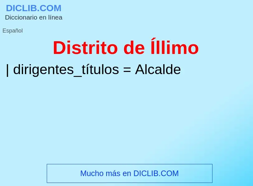 What is Distrito de Íllimo - definition