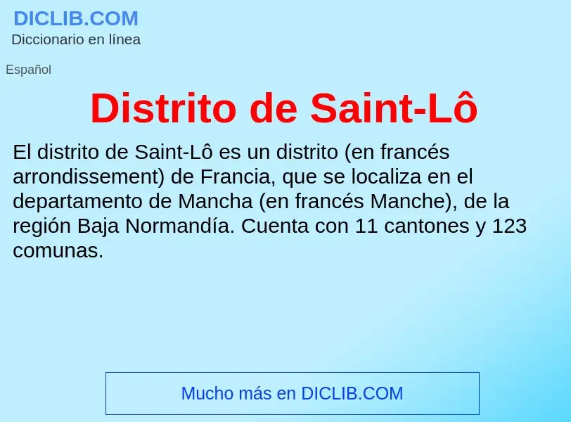 Wat is Distrito de Saint-Lô - definition