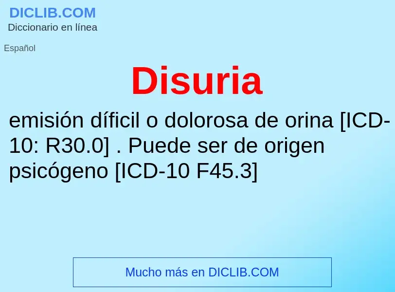 ¿Qué es Disuria? - significado y definición