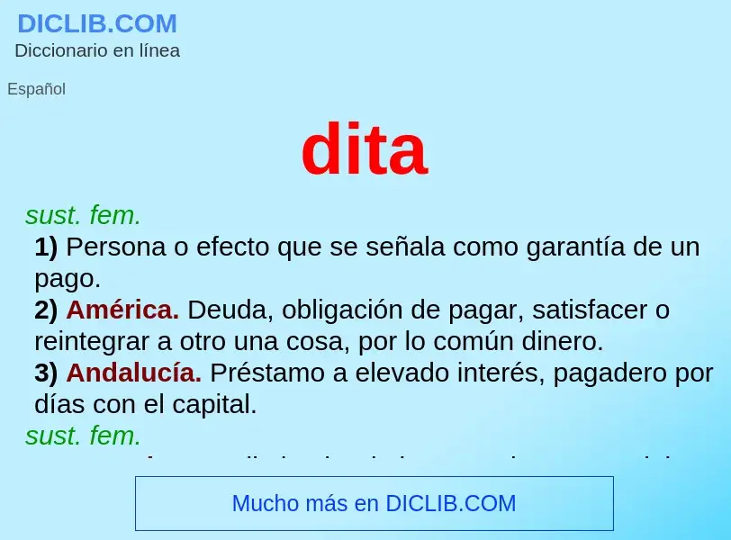 ¿Qué es dita? - significado y definición