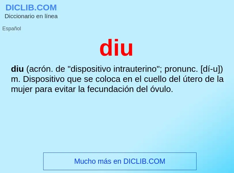 ¿Qué es diu? - significado y definición