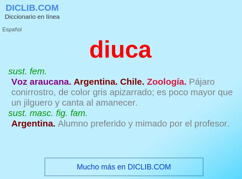 ¿Qué es diuca? - significado y definición