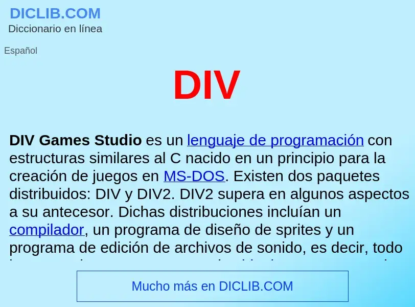 ¿Qué es DIV ? - significado y definición