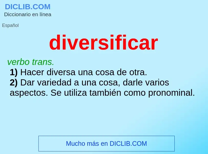 What is diversificar - meaning and definition