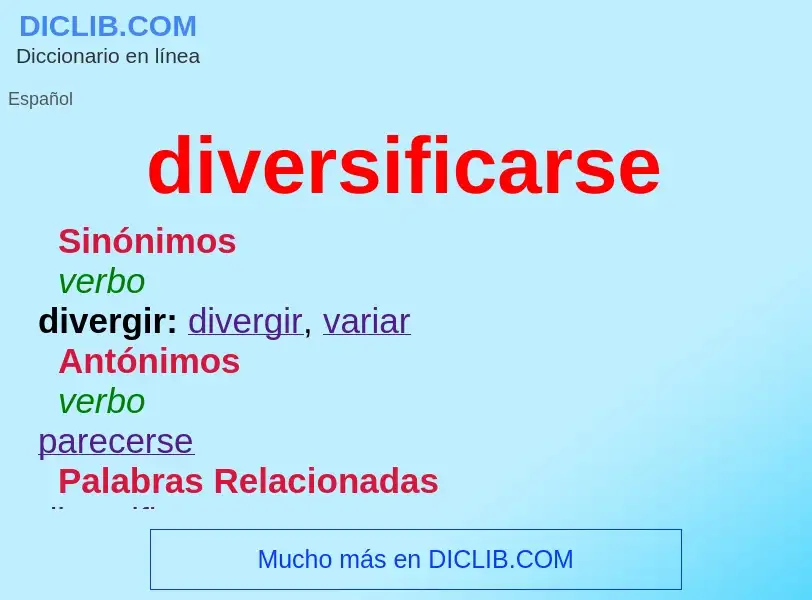 Что такое diversificarse - определение