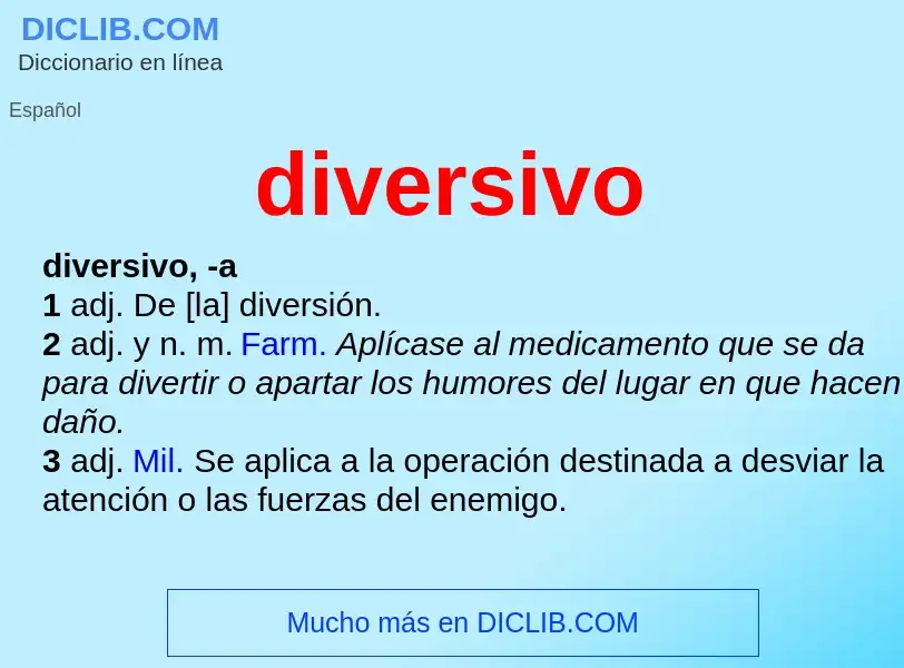 ¿Qué es diversivo? - significado y definición