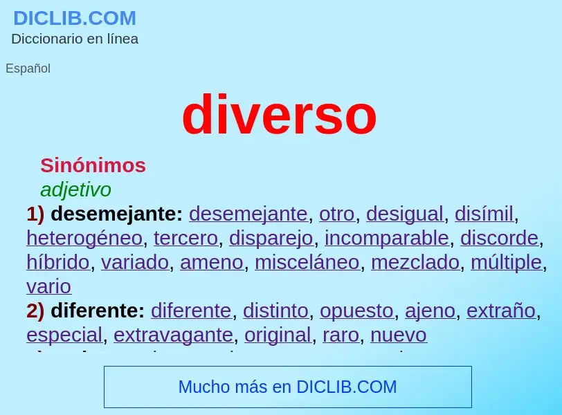 What is diverso - meaning and definition