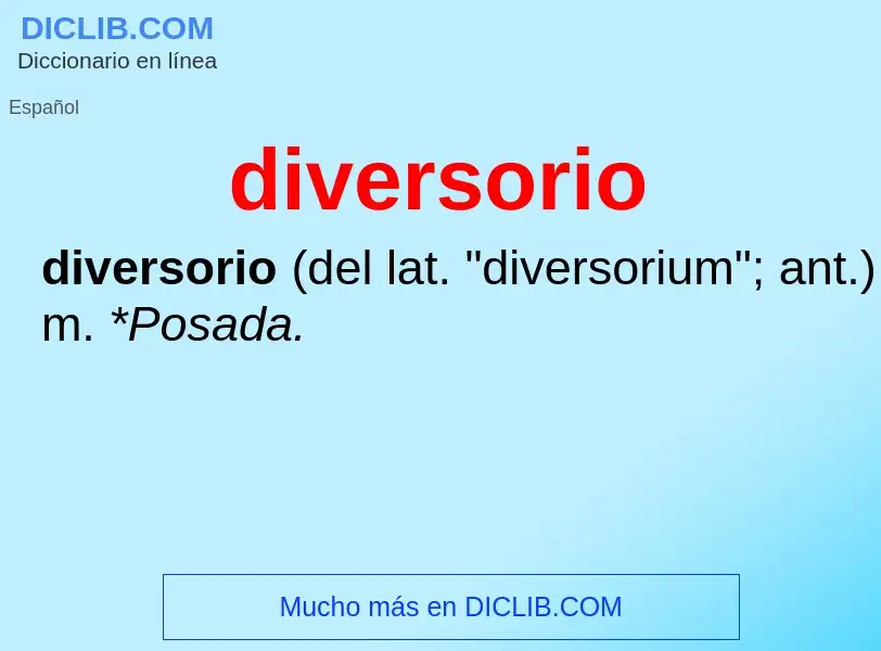 ¿Qué es diversorio? - significado y definición