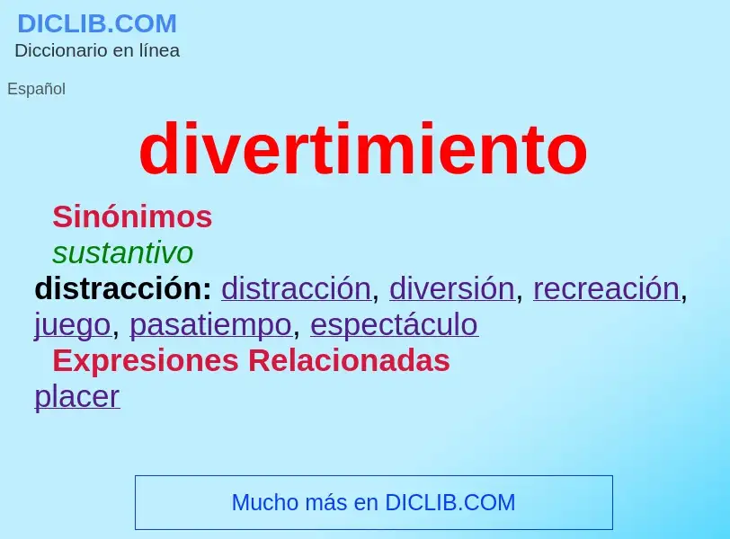 ¿Qué es divertimiento? - significado y definición