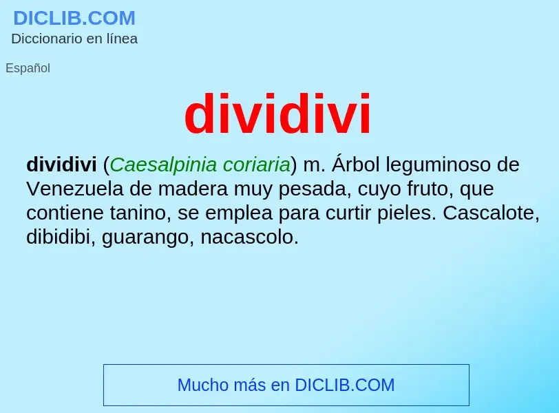 ¿Qué es dividivi? - significado y definición