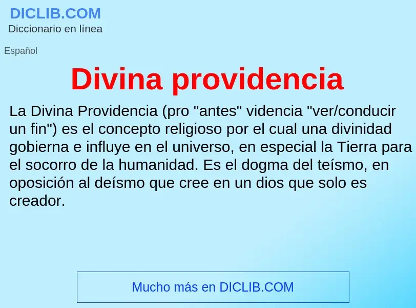 Τι είναι Divina providencia - ορισμός