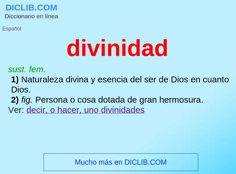 What is divinidad - definition