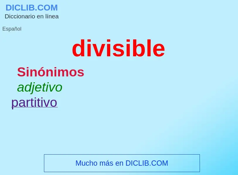 What is divisible - definition