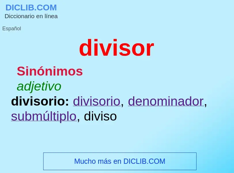 Wat is divisor - definition