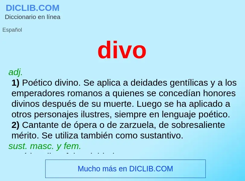 ¿Qué es divo? - significado y definición