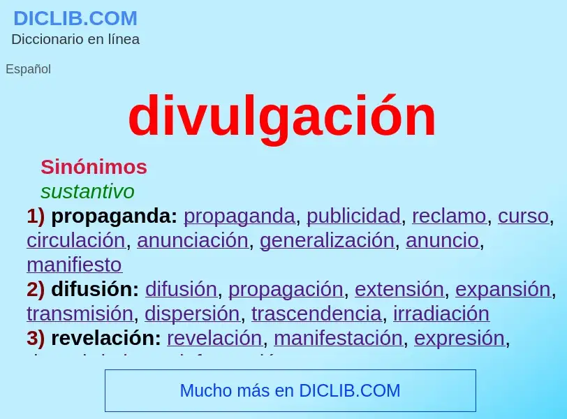 What is divulgación - meaning and definition